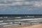 Baltic Sea beach with cloudy sky in Palanga Resort