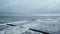 Baltic Sea coast at stormy winter day