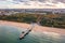 Baltic Sea pier in Gdansk Brzezno at autumn, Poland