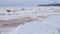 Baltic sea shore during a winter storm