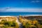 Baltic Sea and the Stogi beach in autumnal colors, Gdansk. Poland