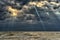 The Baltic Sea at sunset, stormy clouds