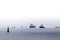 Baltic sea transport vessels at cloudy day