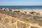 Baltic Sea view of the mole of Ustka, Poland