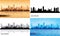 Baltimore city skyline silhouettes set