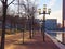 Baltimore Harbor sidewalk in the afternoon.