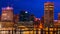 Baltimore Inner Harbor and skyline during twilight from Federal Hill.