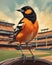 Baltimore Oriole at baseball stadium