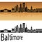 Baltimore skyline in orange