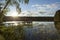 Baltis Lake Sunset With A Wooden Pier