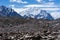 Baltoro Kangri mountain peak behind Vigne glacier, K2 trek, Pakistan