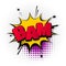 Bam boom bang comic book text pop art