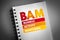 BAM - Business Activity Monitoring acronym on notepad, concept background