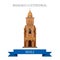 Bamako Cathedral in Mali Flat historic vector illu