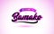 Bamako Welcome to Creative Text Handwritten Font with Purple Pink Colors Design