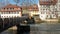 Bamberg, Germany - March 30, 2019: View of Bamberg a town in Upper Franconia, Germany, on the river Regnitz.