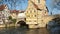 Bamberg, Germany - March 30, 2019: View of Bamberg a town in Upper Franconia, Germany, on the river Regnitz.