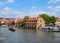 Bamberg historical houses on the river Regnitz. Bavaria, Germany