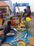Bamboo artists are making and presenting art works infront of customers at Calcutta hostho silpo mela ground.