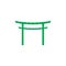 Bamboo asian gate symbol decoration logo vector