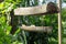 Bamboo bird feeder in Tobago garden