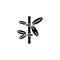 Bamboo black icon concept. Bamboo flat vector symbol, sign, illustration.