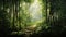 Bamboo Bliss: A Hyper-Realistic Portrait of a Dense Bamboo Forest, Capturing the Peace and Harmony of Nature\\\'s Verdant Oasis - AI