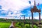 Bamboo bridge is name Su Tong Pe bridge across field in Mae Hong Son province, Thailand