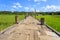 Bamboo bridge named Su Tong Pae made by monk in Buddhist of Mae