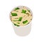 Bamboo Caterpillar insects for eating as food deep-fried crispy snack in disposable cup for take-away home. It is good source of