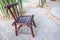 Bamboo chair paint brown color in the garden