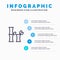 Bamboo, China, Chinese Blue Infographics Template 5 Steps. Vector Line Icon template