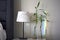 Bamboo chutes with colourful rainbow refraction on bedroom wall