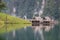 Bamboo cottages on the lake