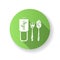 Bamboo cutlery green flat design long shadow glyph icon