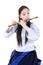 Bamboo flute performer