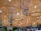 Bamboo hanging lamps used for a decoration in a building providing lighting and beauty