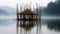 Bamboo Hut Conceptual Installations On Misty Waters
