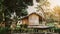 Bamboo hut in nature landscape cool environment, outdoor