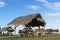 Bamboo huts with blue sky in a Thai village