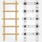 Bamboo ladders in vector. Colored and linear