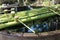 Bamboo ladles were installed for the ablutions in the courtyard of a shintoist temple in Amanohashidate (Japan)