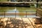 Bamboo pier, small canal, landscape view, background image