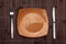 Bamboo placemat with square plate fork and knife