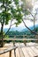 Bamboo platform with mountain view in Pha Hi village