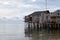 Bamboo poles support the stilt Bajau shanty houses built by indigenous people in the Philippines.