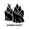 bamboo shoot icon, black vector sign with editable strokes, concept illustration