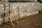 Bamboo Staircase with Stone fence