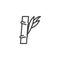 Bamboo stem with leaves line icon
