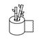 Bamboo toilet paper line icon. Tree free eco friendly paper industry.